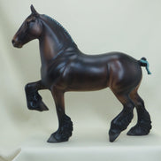 SPECIAL KAY - OOAK Seal Bay Trotting Draft Model Horse with Ribbons - 4/15