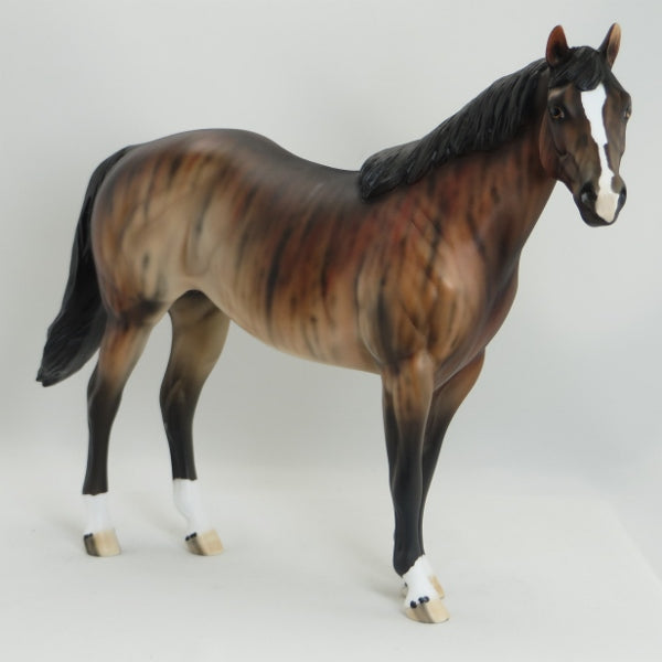 LAPU CEDAR BARK - OOAK Bay Brindle Stock Model Horse - 5/15