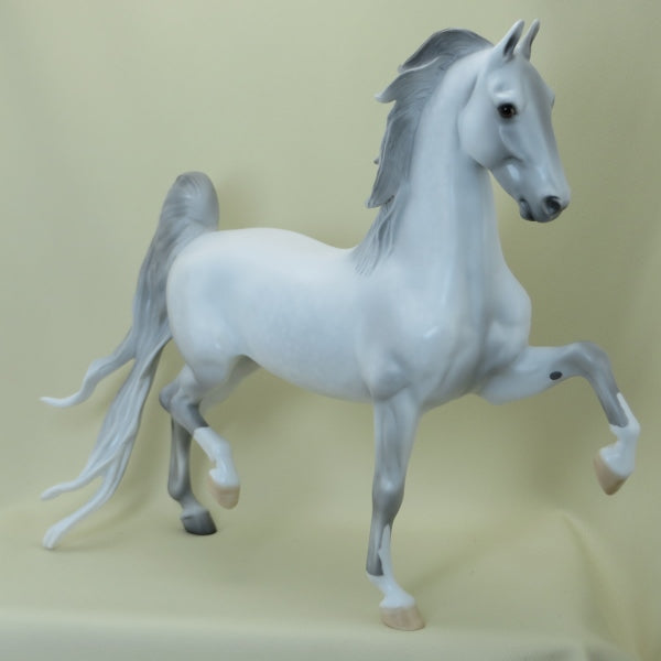 RISING MOON - Light Dapple Gray Saddlebred Model Horse - LE5 - 3/15