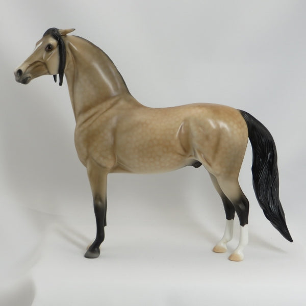 TREAT YOUR MOTHER RIGHT - Dapple Buckskin Pinned Ear Morgan Model Horse - LE3 - 5/15