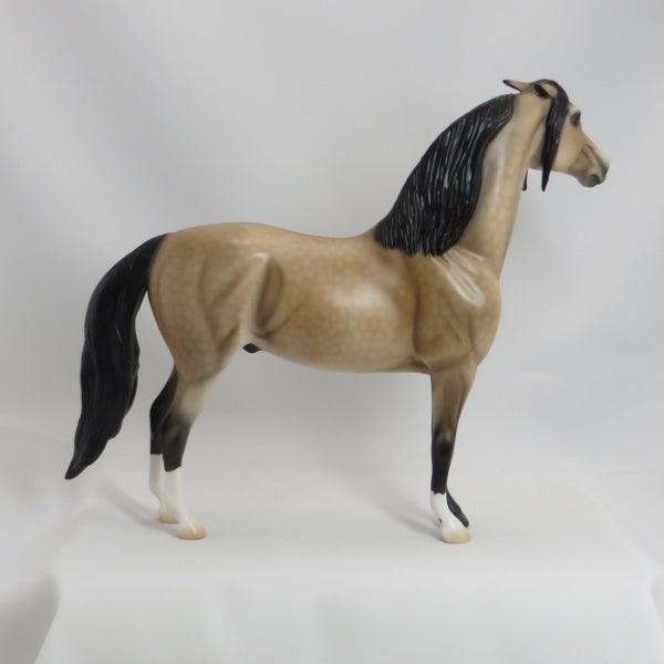 TREAT YOUR MOTHER RIGHT - Dapple Buckskin Pinned Ear Morgan Model Horse - LE3 - 5/15