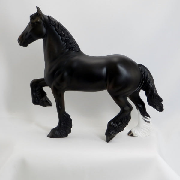 IF MAMA&#39;S NOT HAPPY - OOAK Black Trotting Draft Model Horse - 5/15