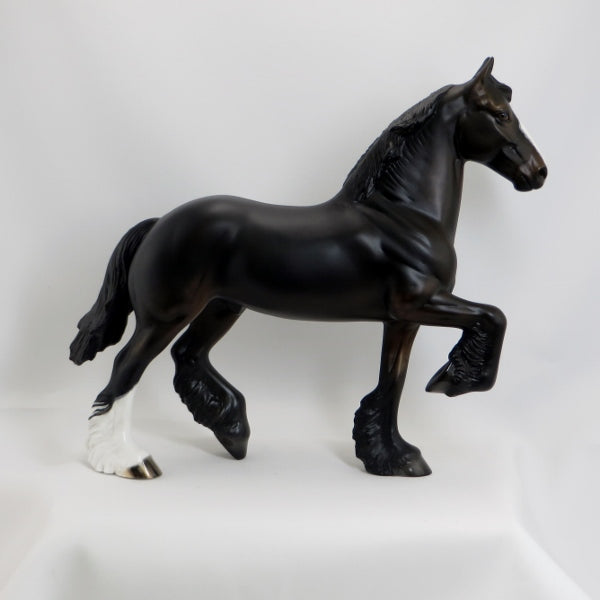 IF MAMA'S NOT HAPPY - OOAK Black Trotting Draft Model Horse - 5/15
