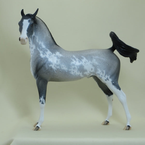 LUCKY CHARMER - OOAK  Blue Roan Sabino Pinto Arabian with Listening Ear 4/15