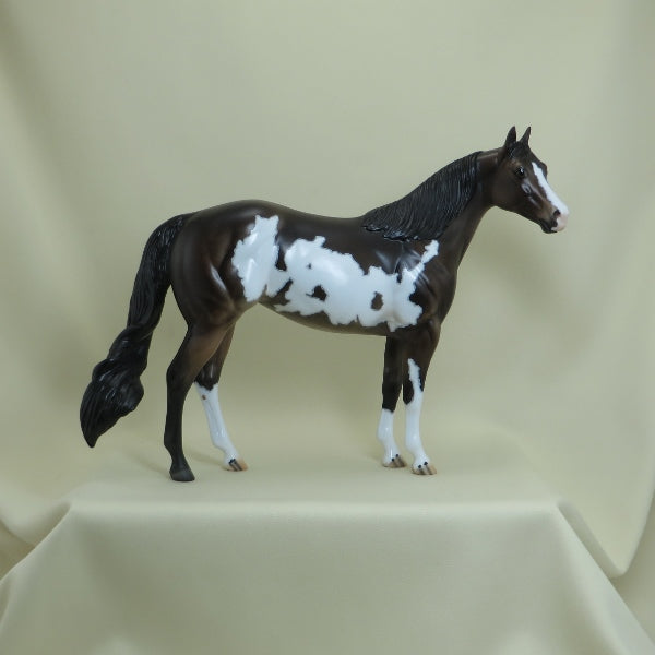 COCOA PUFF - OOAK Dark Bay Paint Model Horse with Mapping - 4/15
