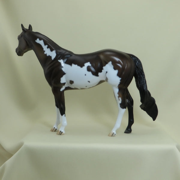 COCOA PUFF - OOAK Dark Bay Paint Model Horse with Mapping - 4/15