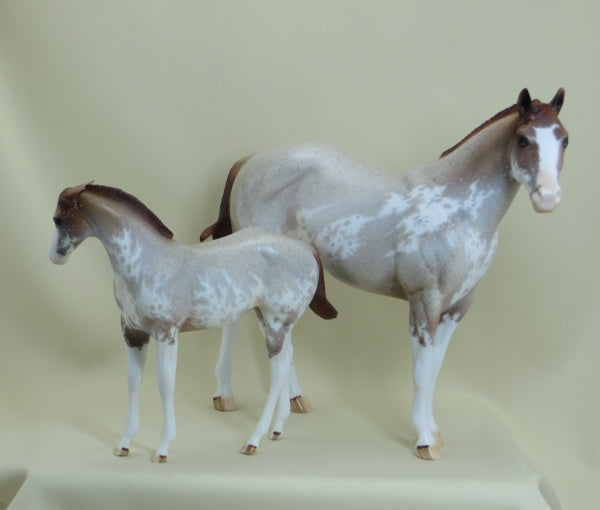 EDGEFIELD &amp; PALERMO - Red Roan Sabino Paints Weanling &amp; Stock Horse LE2 4/15 SET