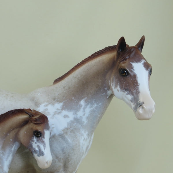 EDGEFIELD &amp; PALERMO - Red Roan Sabino Paints Weanling &amp; Stock Horse LE2 4/15 SET