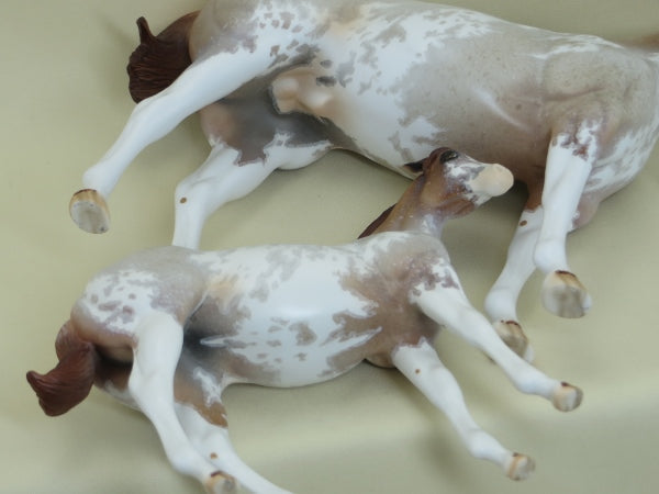 EDGEFIELD &amp; PALERMO - Red Roan Sabino Paints Weanling &amp; Stock Horse LE2 4/15 SET