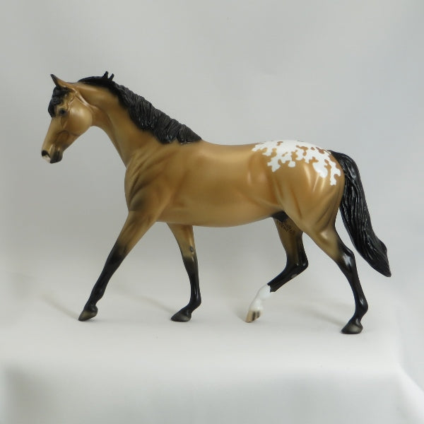 MAMA'S GOLDEN BOY - OOAK Golden Bay Appaloosa Model Horse - 5/15