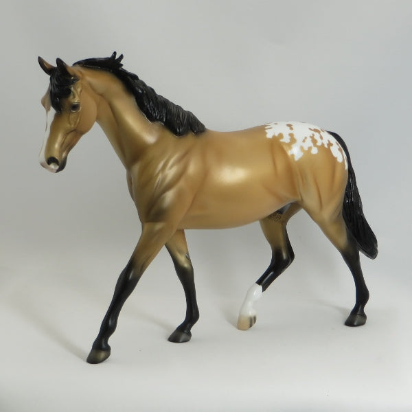 MAMA'S GOLDEN BOY - OOAK Golden Bay Appaloosa Model Horse - 5/15