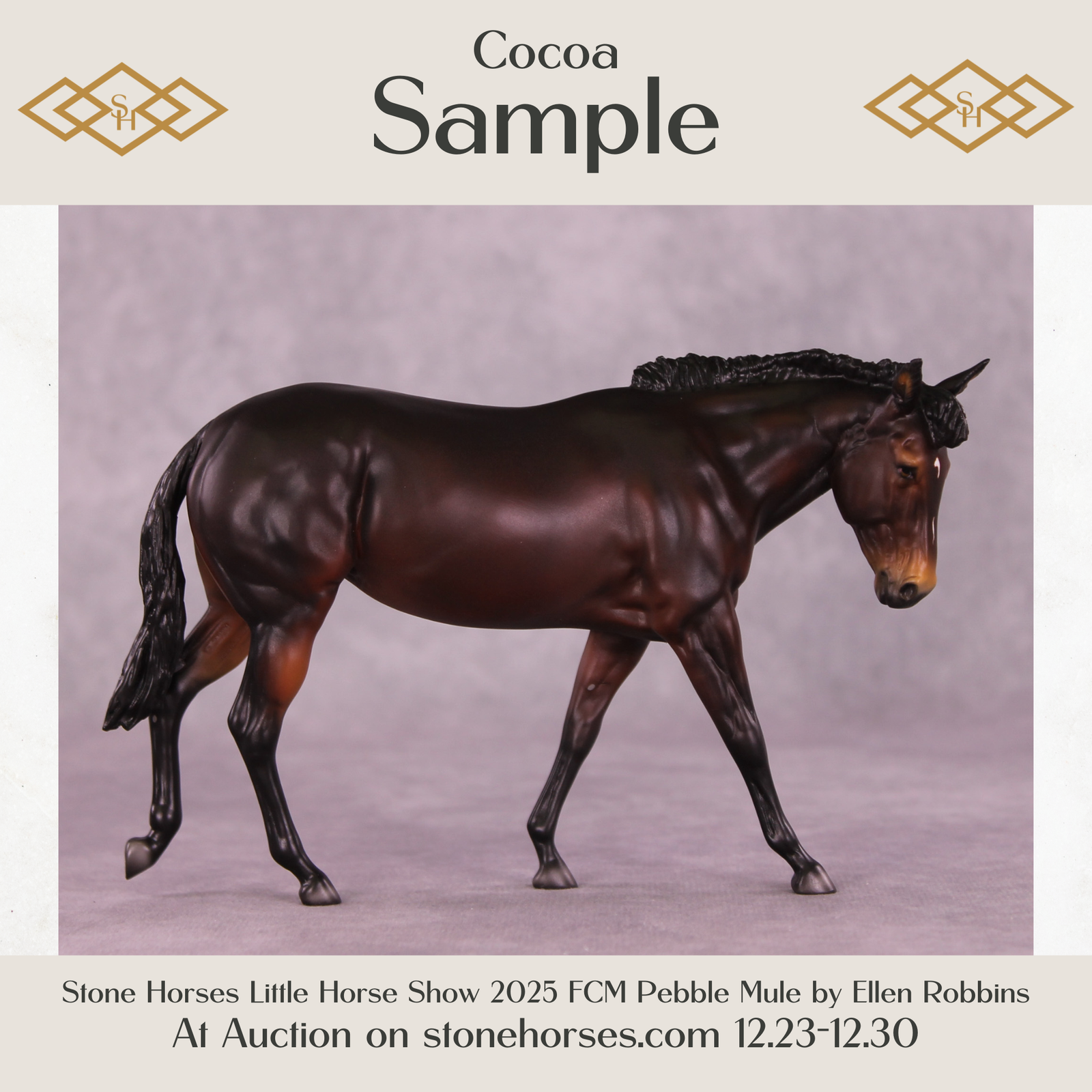 SAMPLE Cocoa LE-10 FCM Pebble Mule by Ellen Robbins HS25