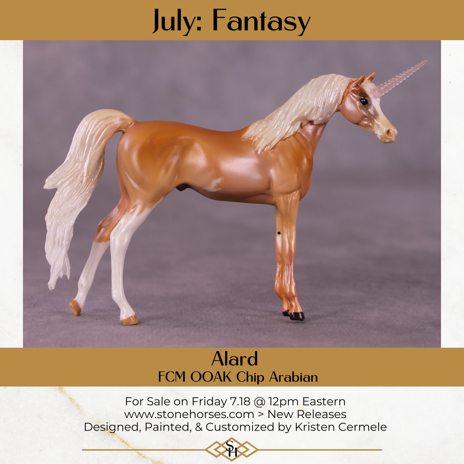 Alard OOAK FCM Chip Arabian By Kristen Cermele July GemStones Series
