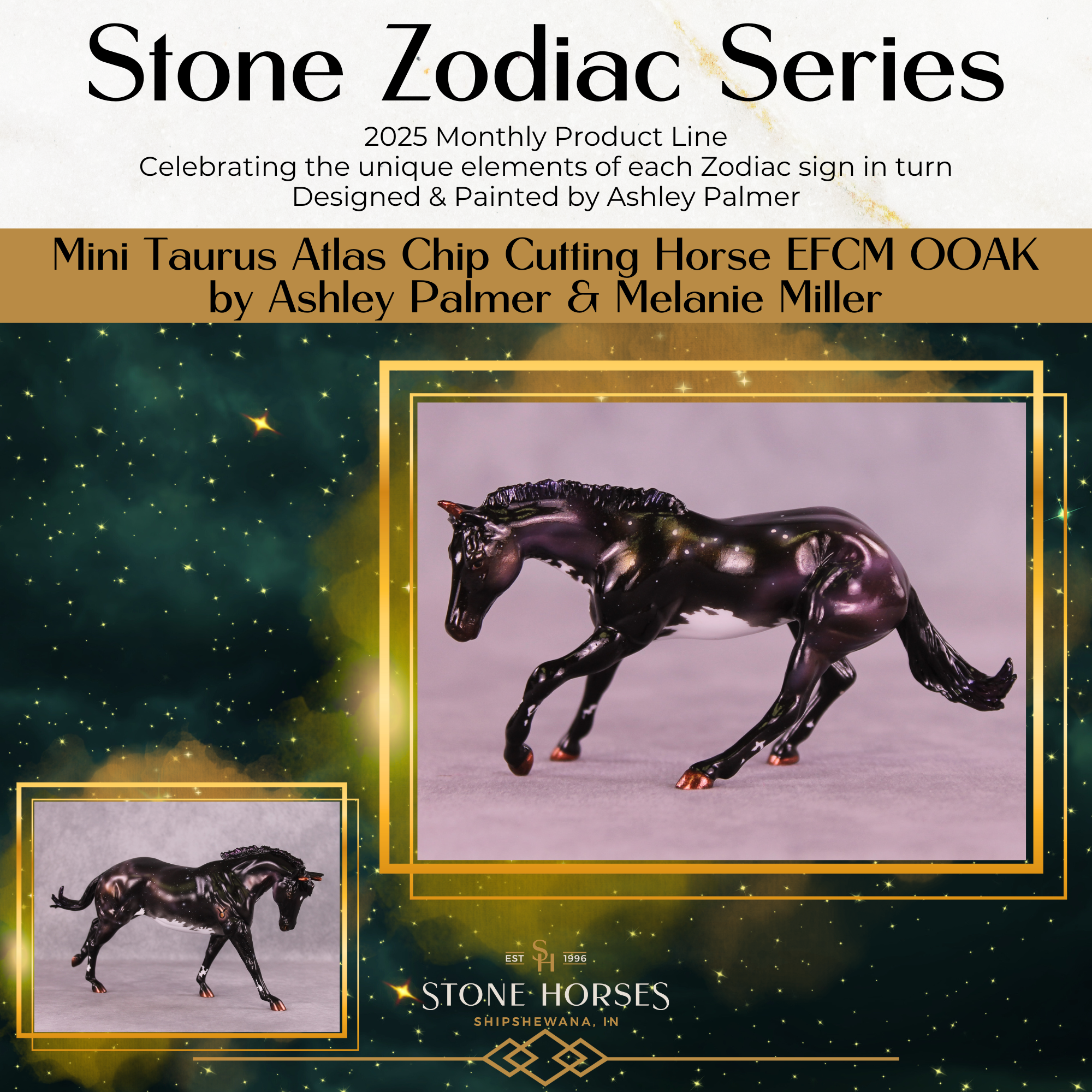 Mini Atlas OOAK EFCM Chip Cutting Horse by Ashley Palmer &amp; Melanie Miller SCD26