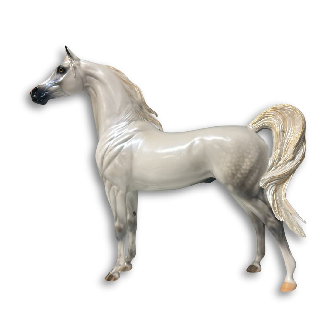 Bianco nel blu LE-30 Run Dappled Grey with Gold Accented Mane Custom Arabian By Carrie Keller  EQ24 Based on AotH Entry Digital Art From Zoja Makovec