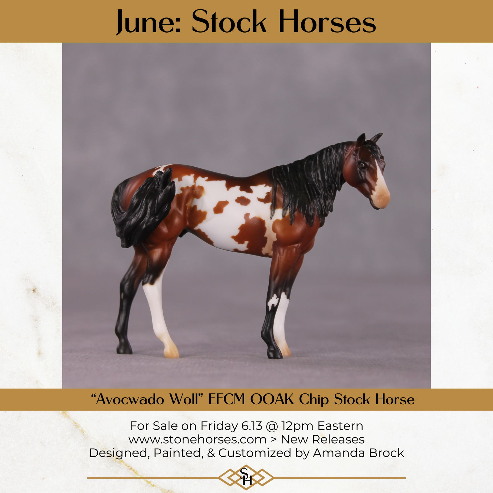 "Avocwado Woll" OOAK EFCM Stock Chip By Amanda Brock - June GemStones Series