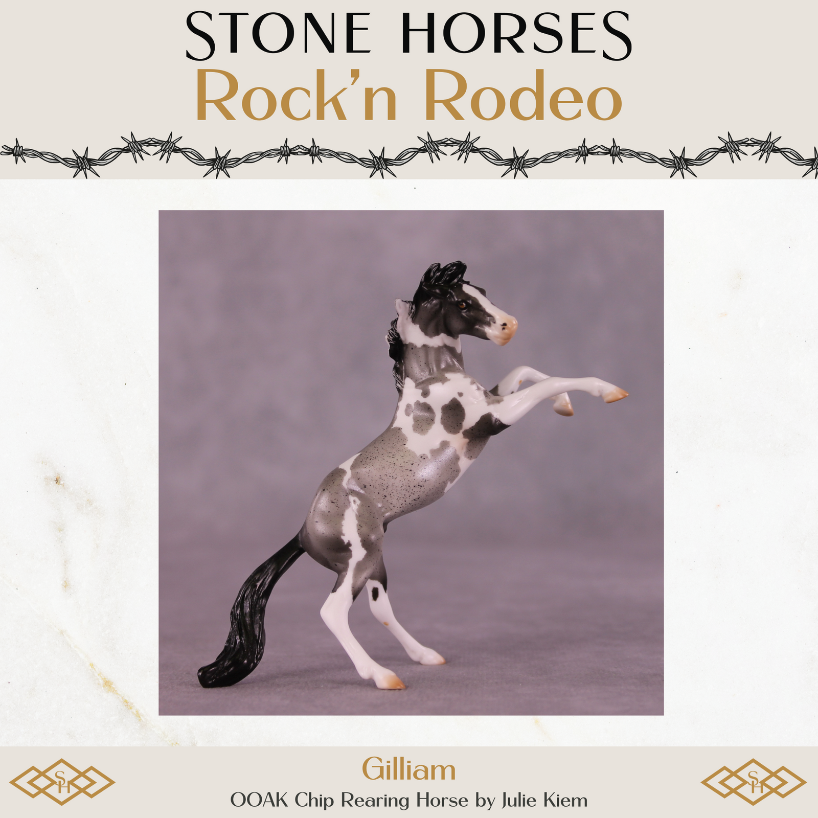 Gilliam OOAK Chip Rearing Horse by Julie Keim Special Chip Drop