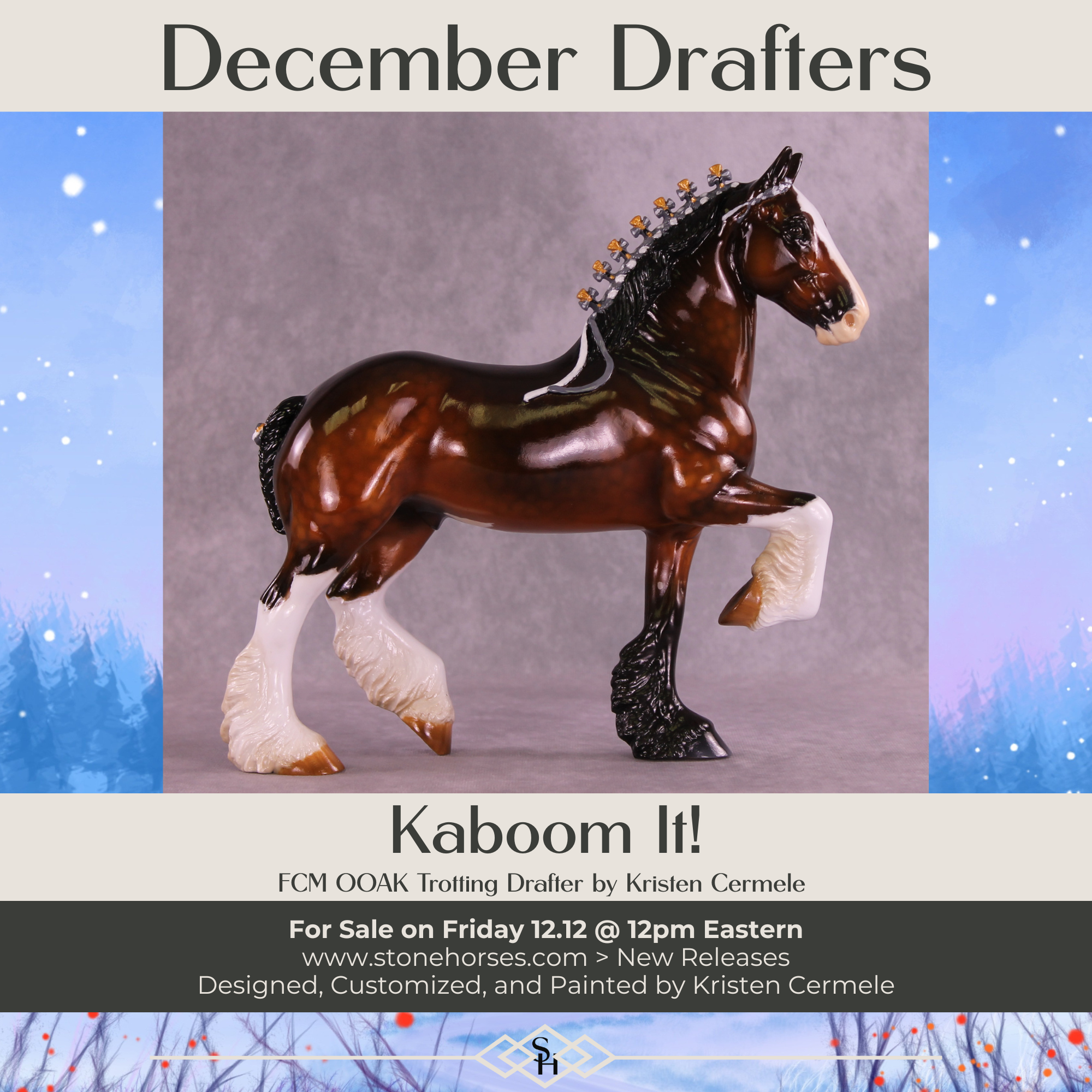 Kaboom It! OOAK FCM Trotting Drafter by Kristen Cermele GS1225