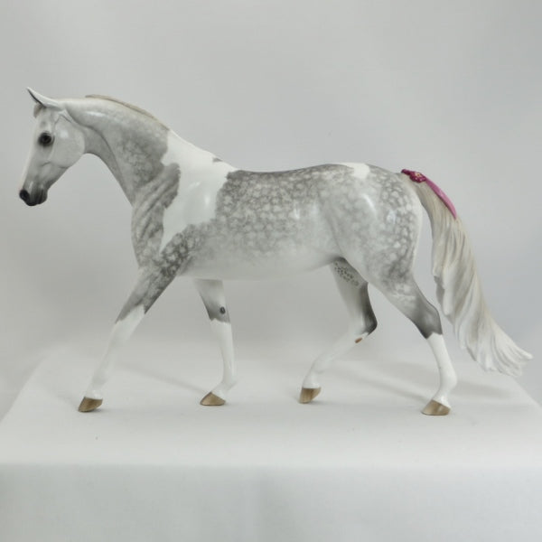PATRICIAN - OOAK Dapple Gray Pinto Pony with Flowers by Sheryl Leisure - 5/15
