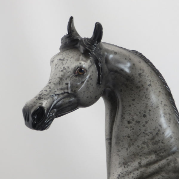 GRATEFUL FOR MOM - OOAK Dark Gray Fleabit Arabian Model Horse - 5/15