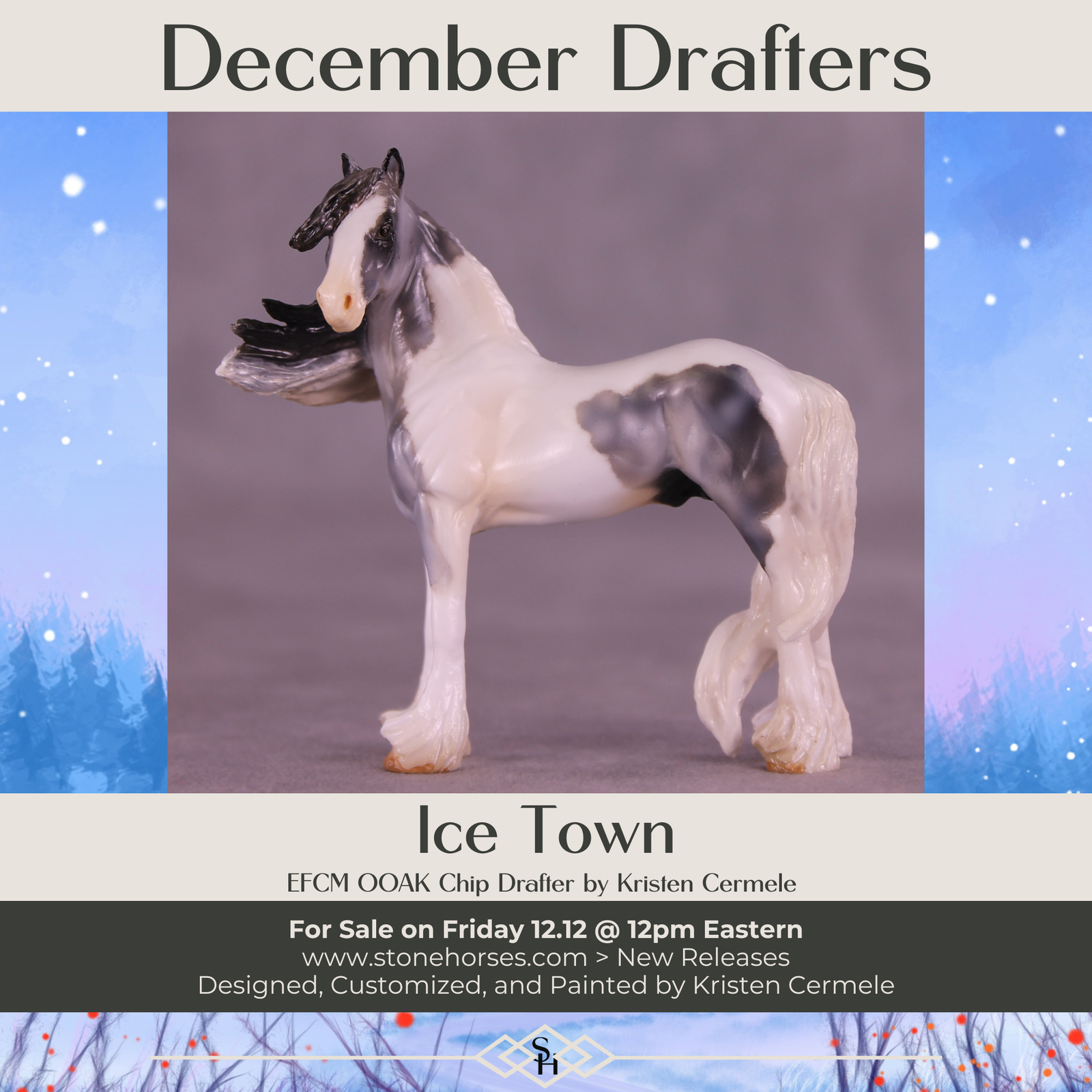 Ice Town OOAK EFCM Chip Standing Drafter by Kristen Cermele GS1225