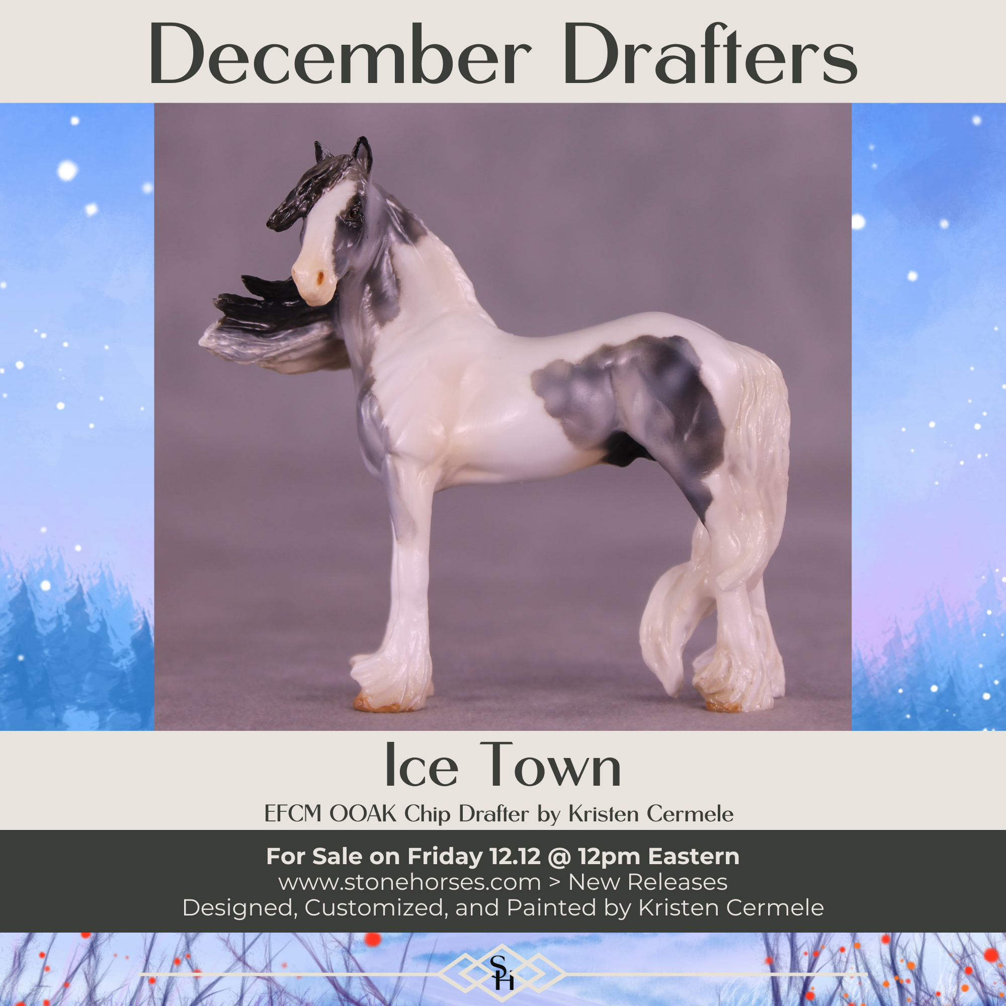 Ice Town OOAK EFCM Chip Standing Drafter by Kristen Cermele GS1225