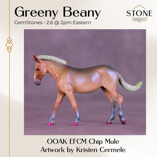 Greeny Beany OOAK EFCM Chip Mule by Kristen Cermele GS26