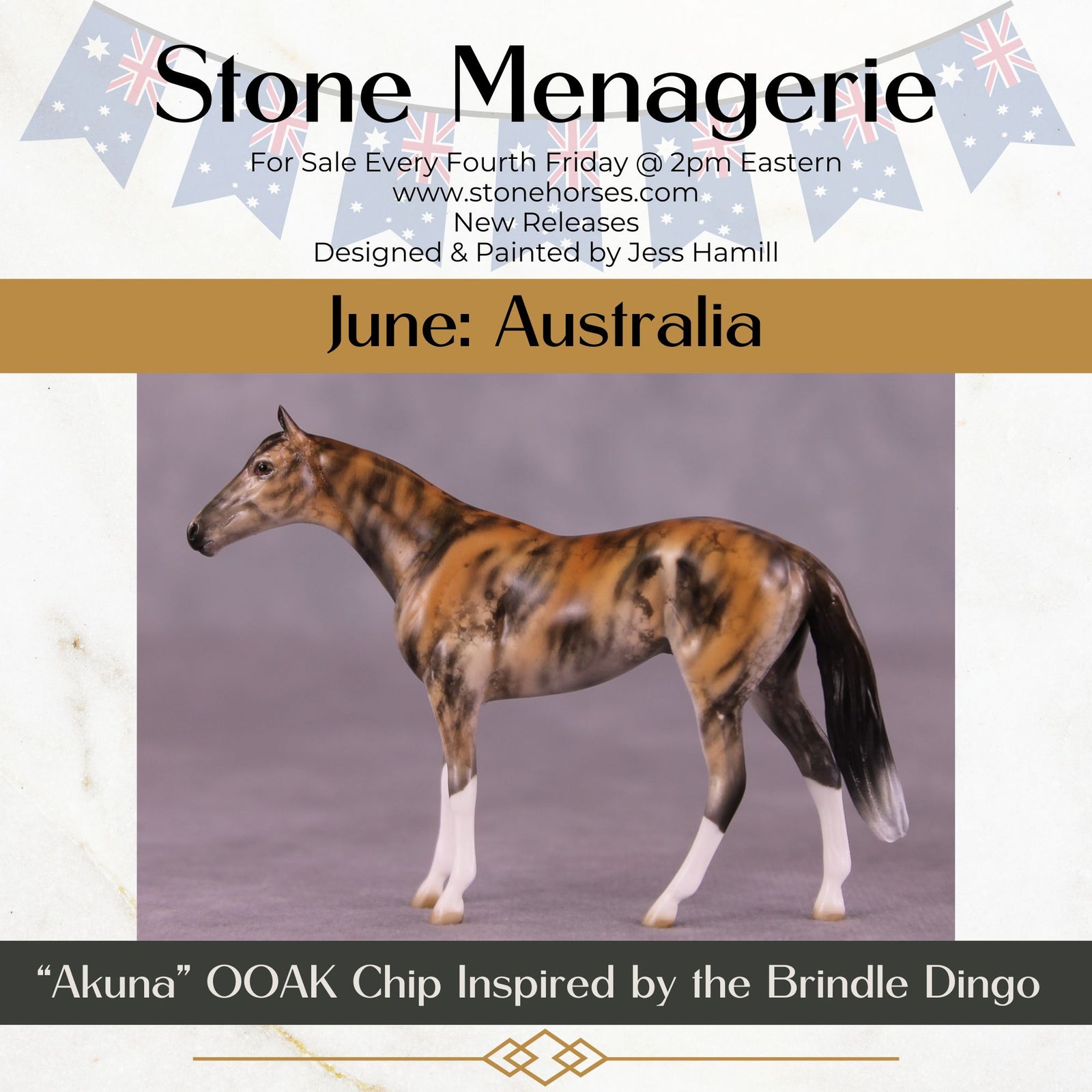 "Akuna" OOAK Thoroughbred Chip by Jess Hamill MS25