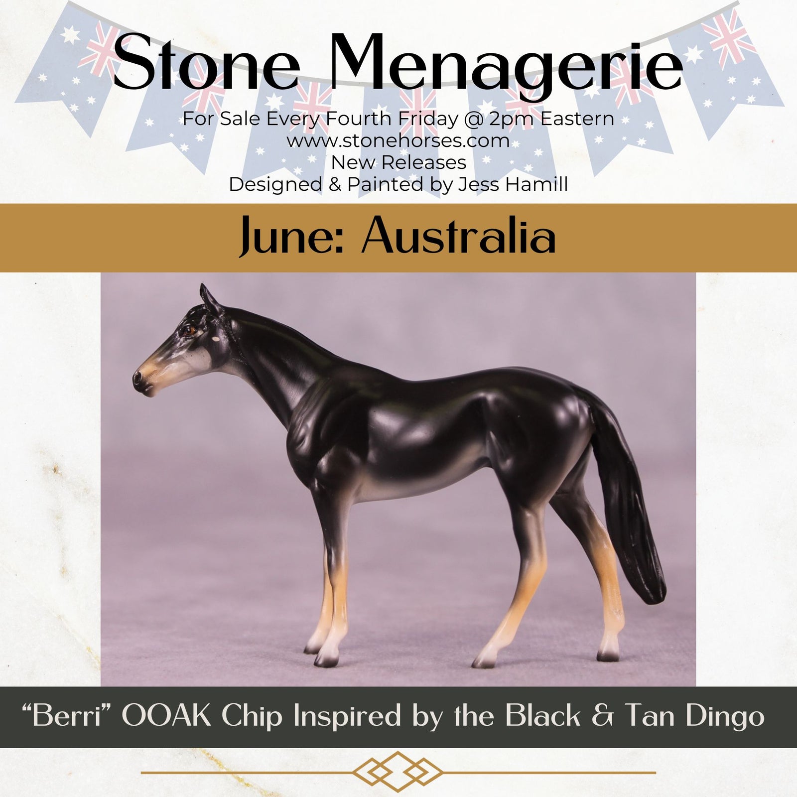 "Berri" OOAK Thoroughbred Chip by Jess Hamill MS25