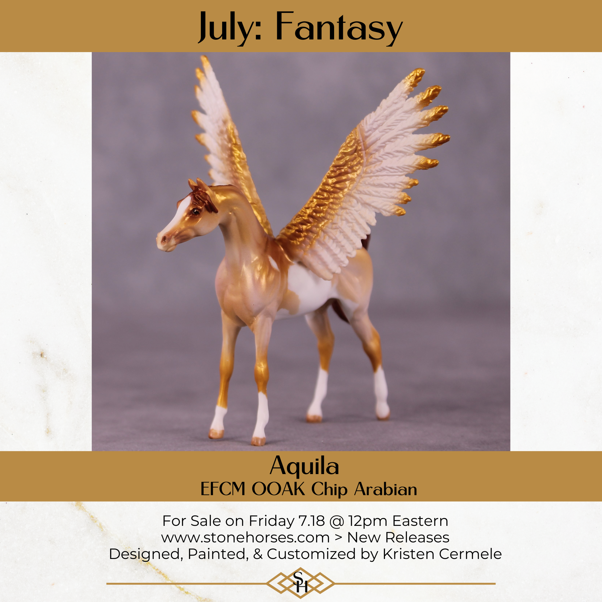 Aquila OOAK FCM Chip Arabian By Kristen Cermele July GemStones Series