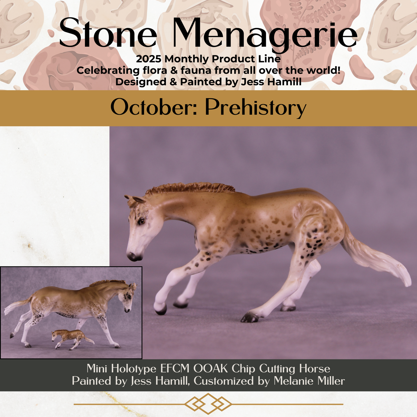 Mini Holotype OOAK EFCM Chip Cutting Horse by Jess Hamill & Melanie Miller SCD26