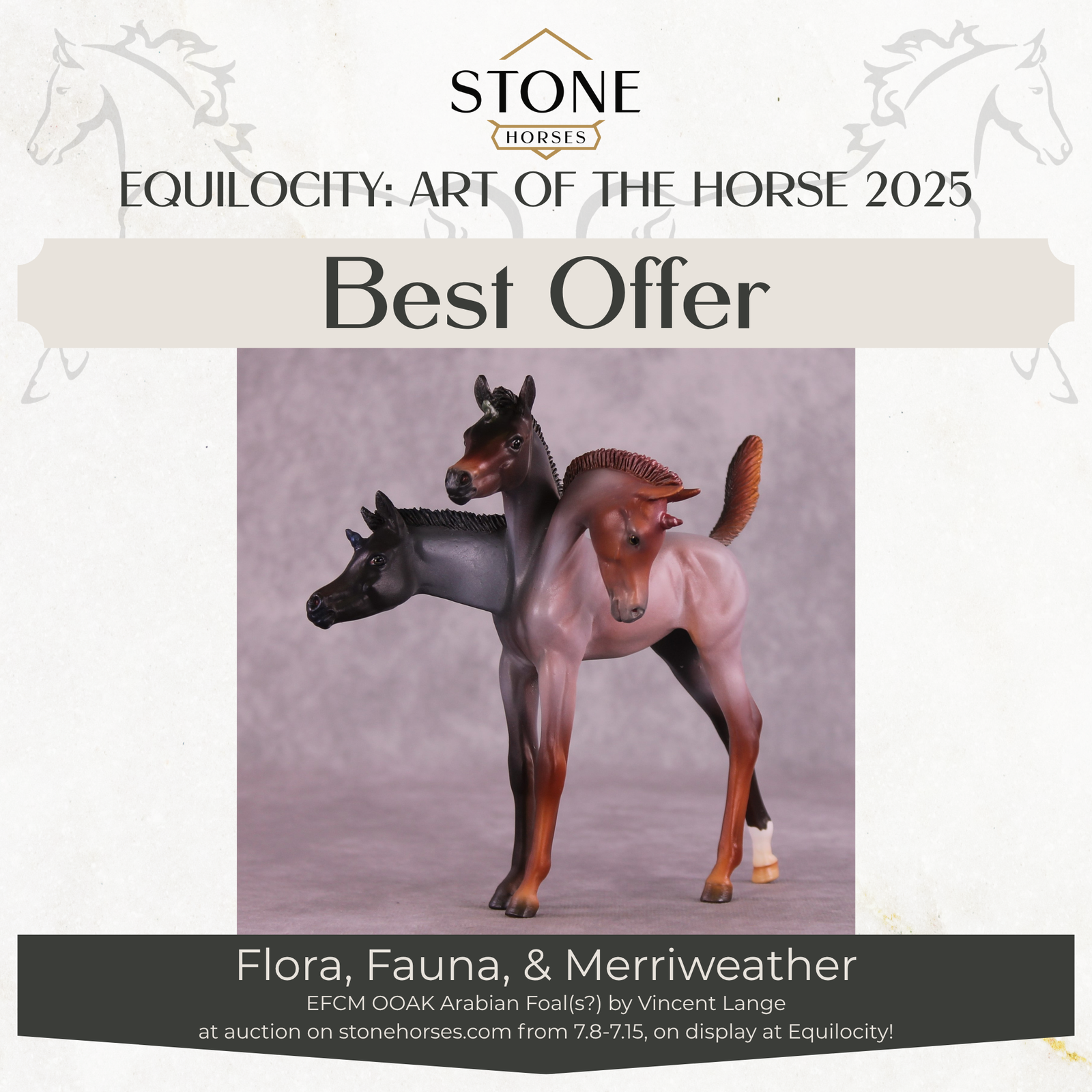 "Flora, Fauna, & Merriweather" OOAK EFCM Arabian Foal by Vincent Lange Best Offer EQ25 07/15/25