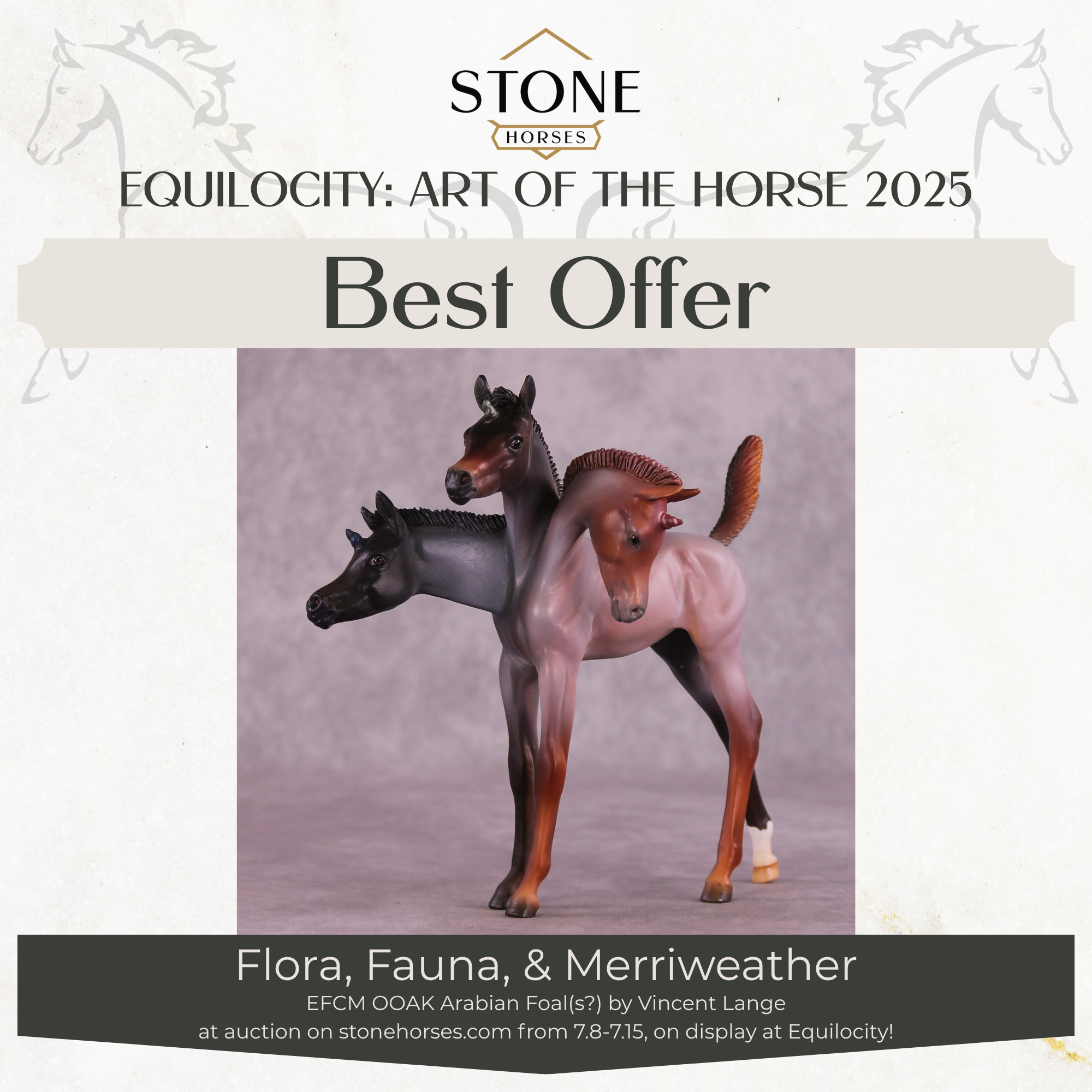 "Flora, Fauna, &amp; Merriweather" OOAK EFCM Arabian Foal by Vincent Lange Best Offer EQ25 07/15/25