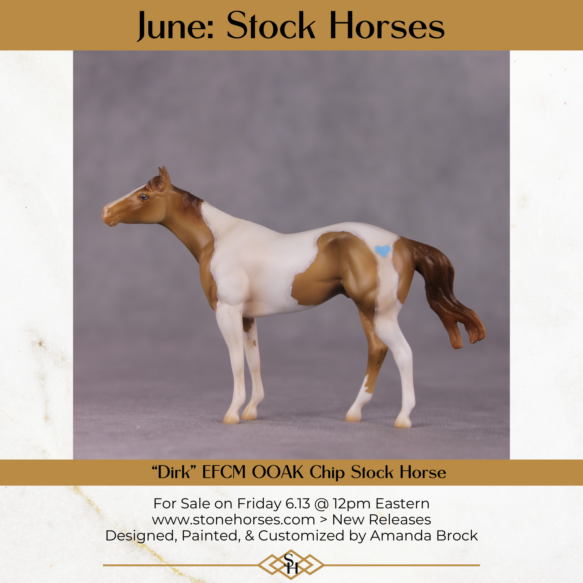 "Dirk" OOAK EFCM Stock Chip By Amanda Brock - June GemStones Series