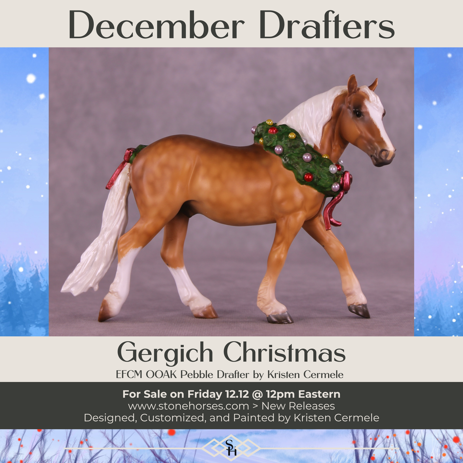 Gergich Christmas OOAK EFCM Pebble Drafter by Kristen Cermele GS1225