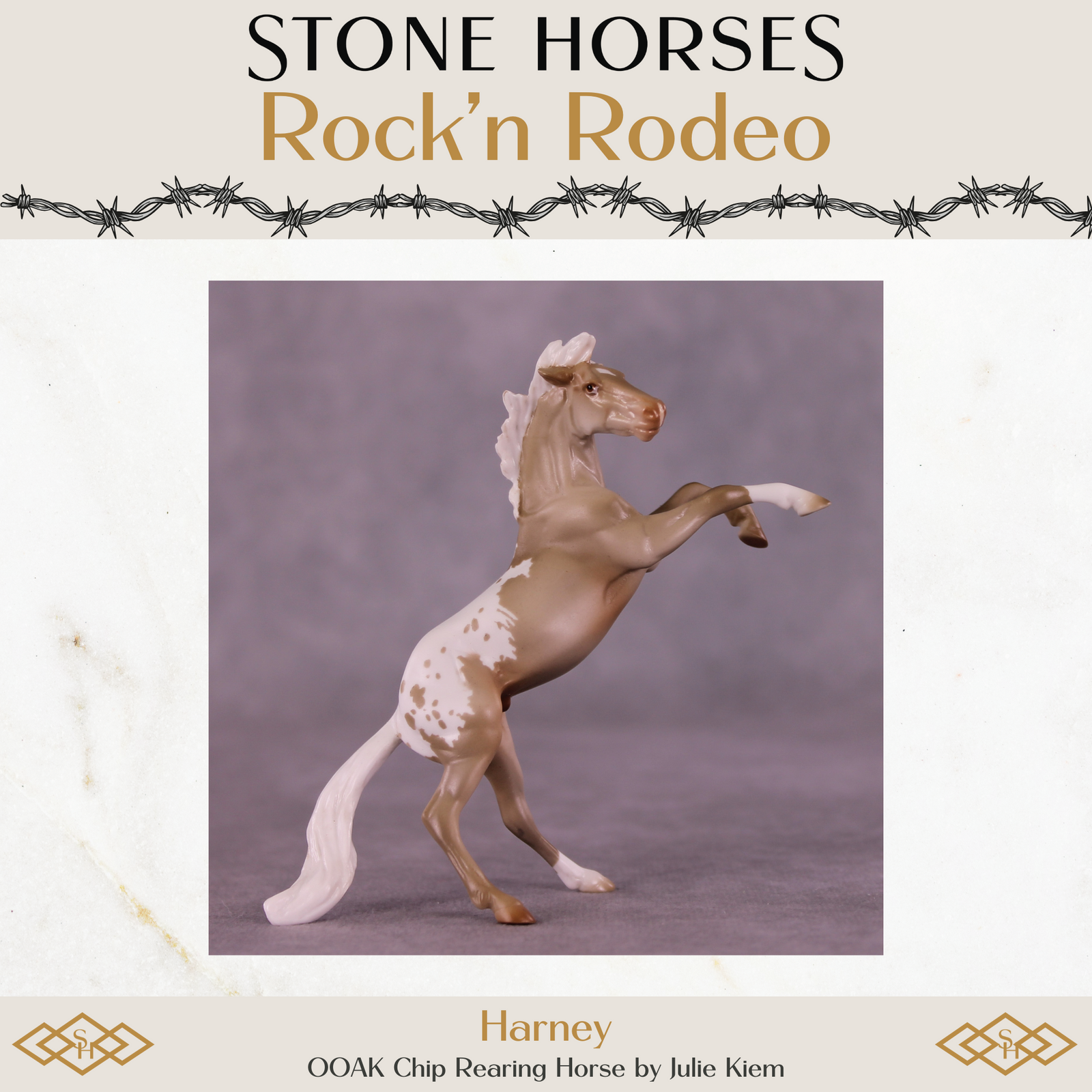 Harney OOAK Chip Rearing Horse by Julie Keim Special Chip Drop