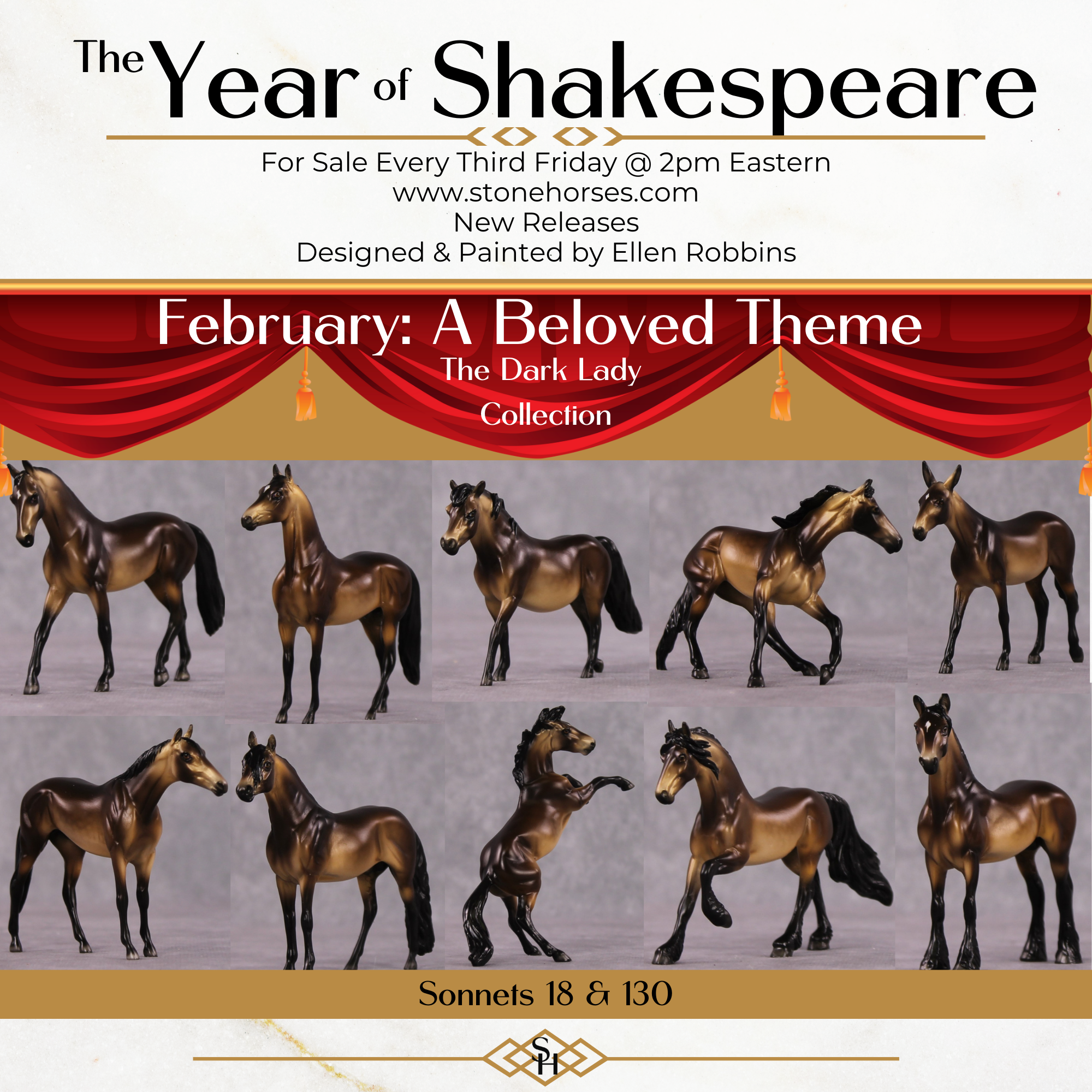 "Mystique" OOAK Dappled Sooty Buckskin Cutter Chip By Ellen Robbins Shakespeare Sonnet 18 &amp; 130 Chips CL25