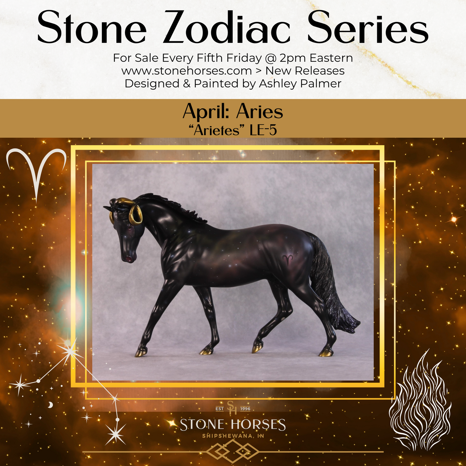 "Arietes" LE-5 EFCM Pony By Ashley Palmer Zodiac Series: Aries ZS25