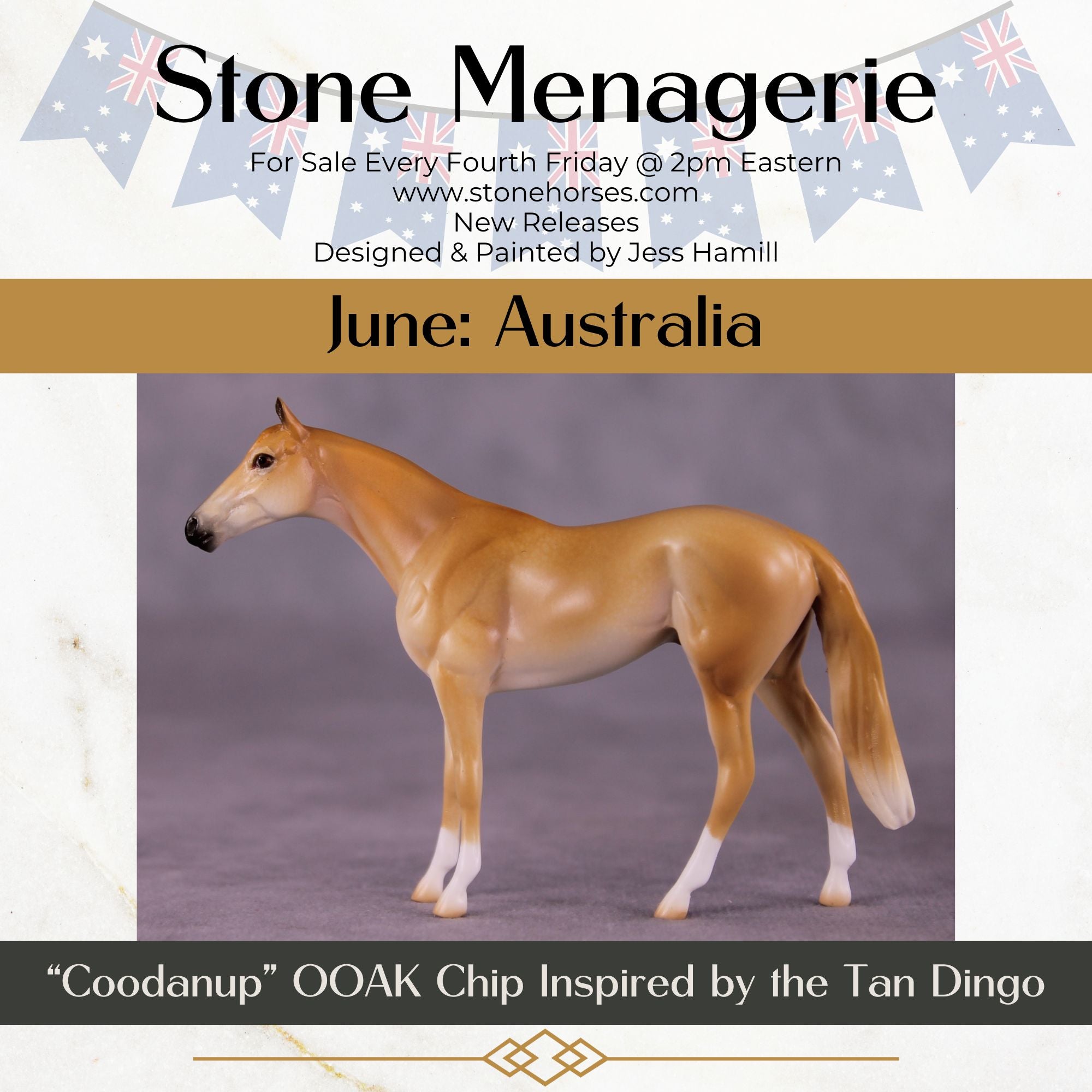 "Coodanup" OOAK Thoroughbred Chip by Jess Hamill MS25