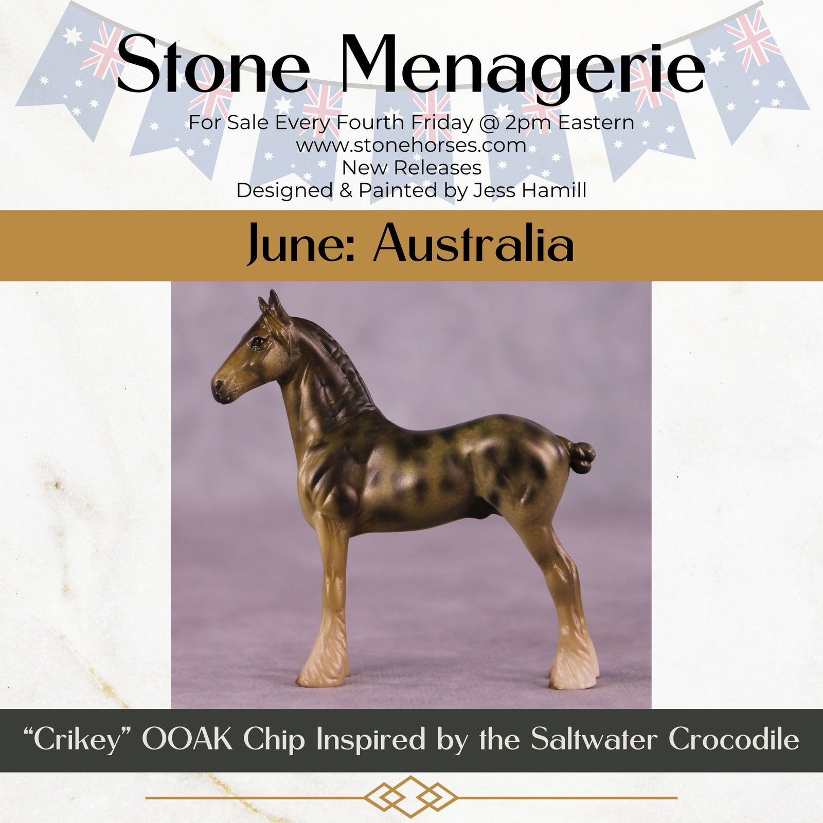 "Crikey" OOAK Draft Chip by Jess Hamill MS25