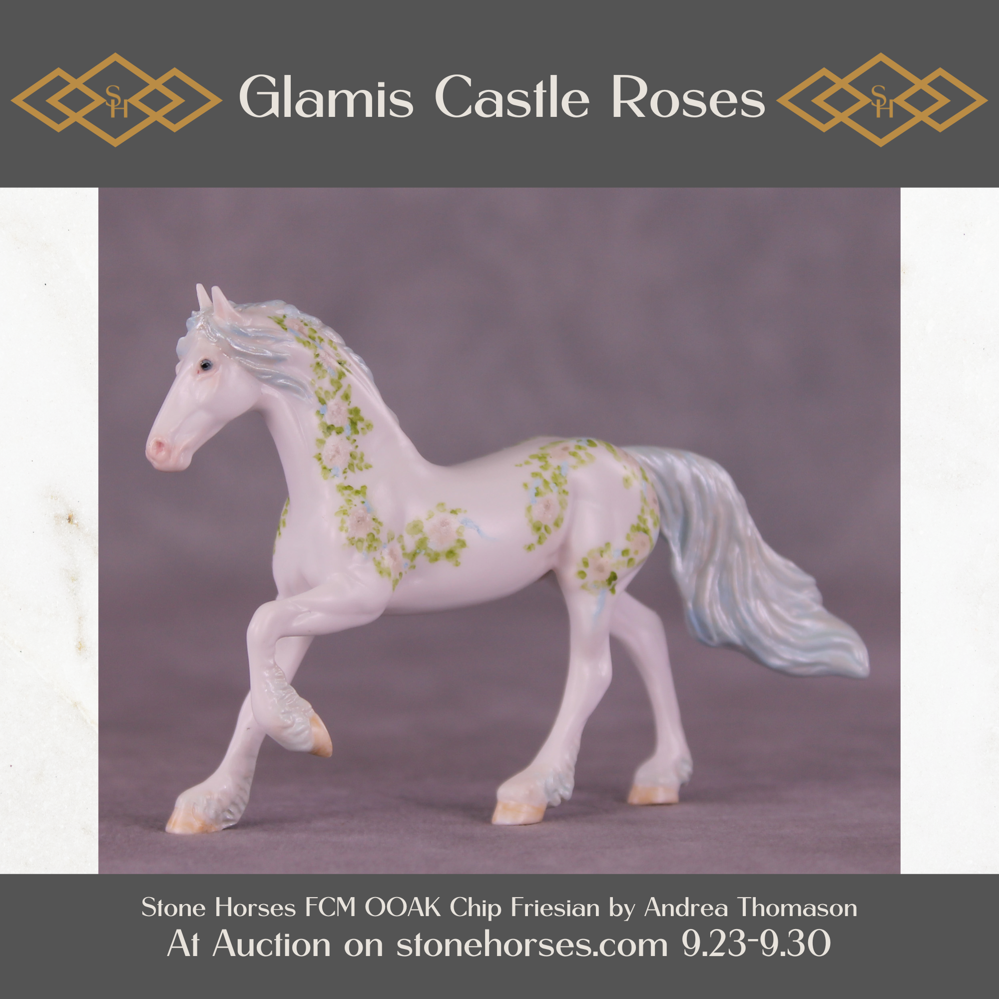 Glamis Castle Roses FCM Chip Friesian by Andrea Thomason SS925