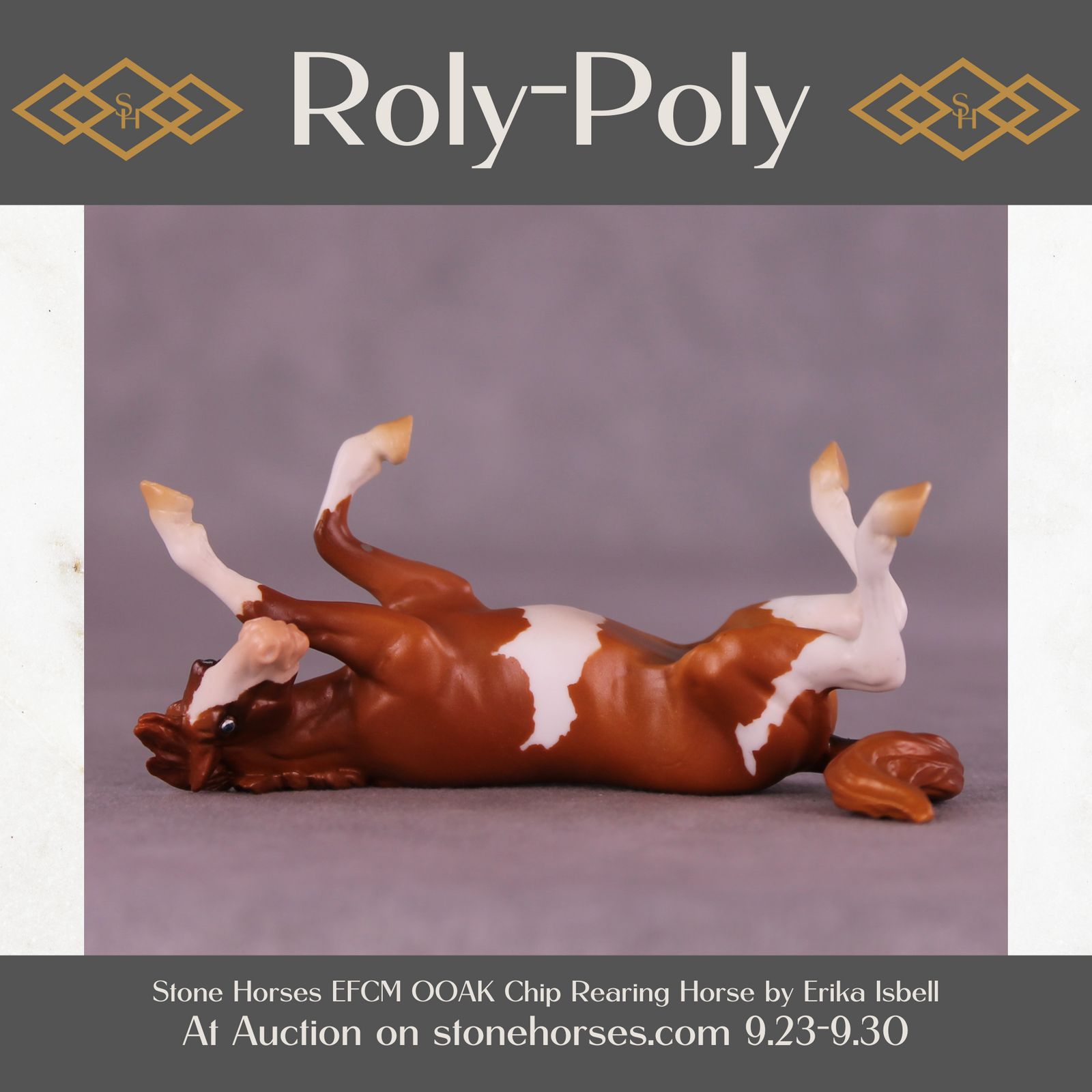 Roly-Poly OOAK EFCM Chip Rearing Horse by Erika Isbell SS925