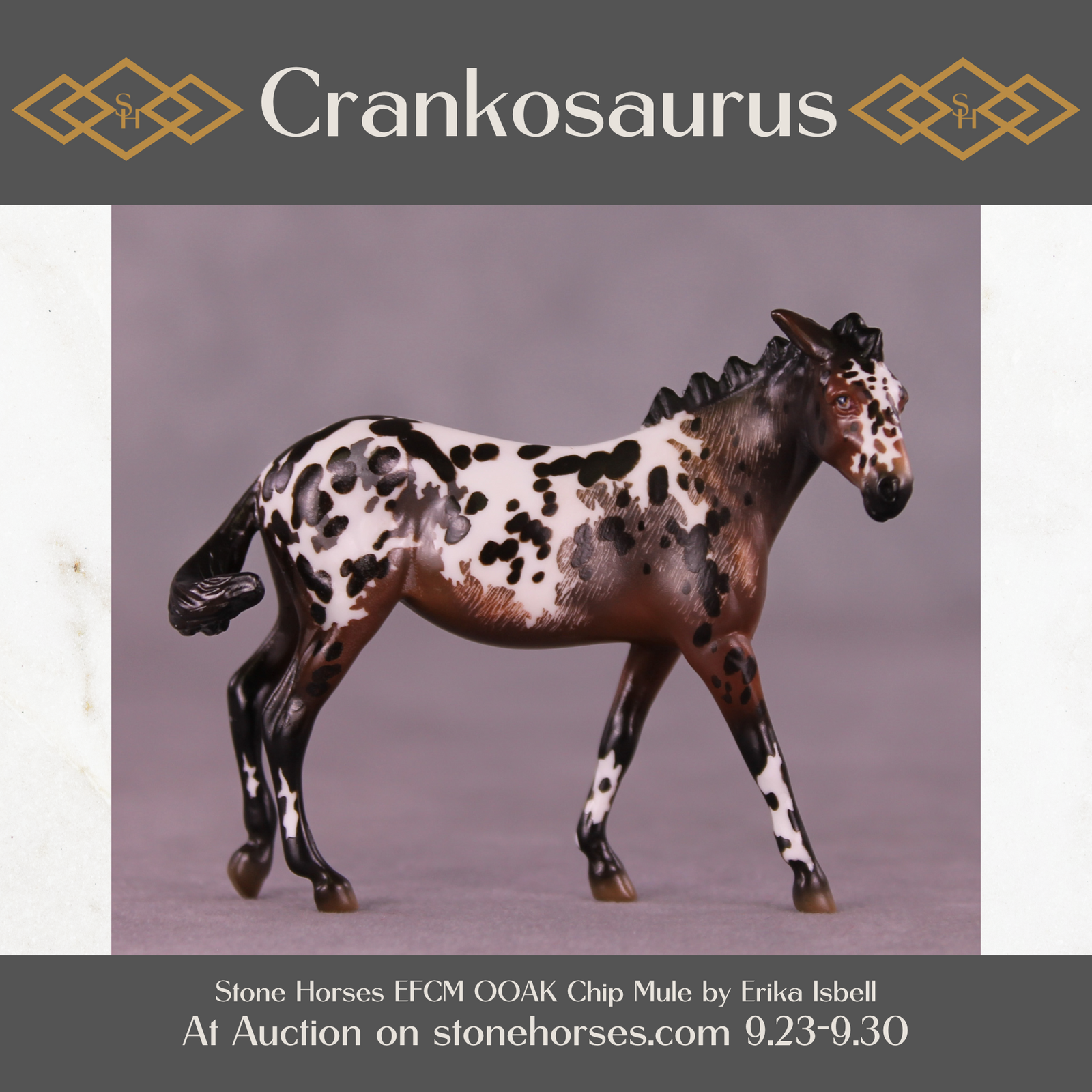 Crankosaurus OOAK EFCM Chip Mule by Erika Isbell SS925