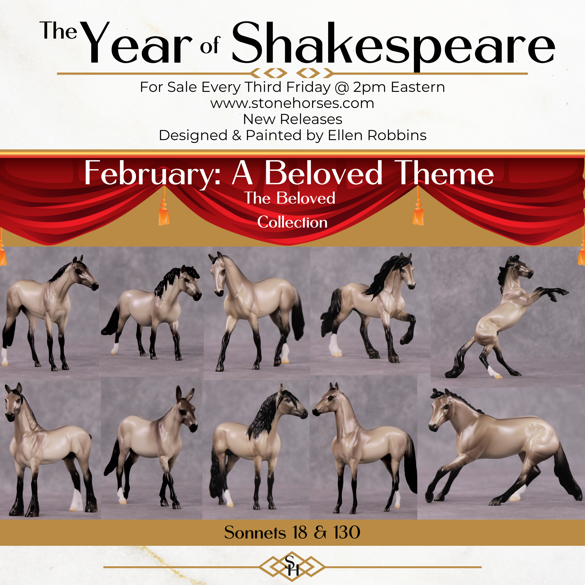 &quot;Anaphora&quot; OOAK Dappled Grulla Mule Chip By Ellen Robbins Shakespeare Sonnet 18 &amp; 130 Chips CL25