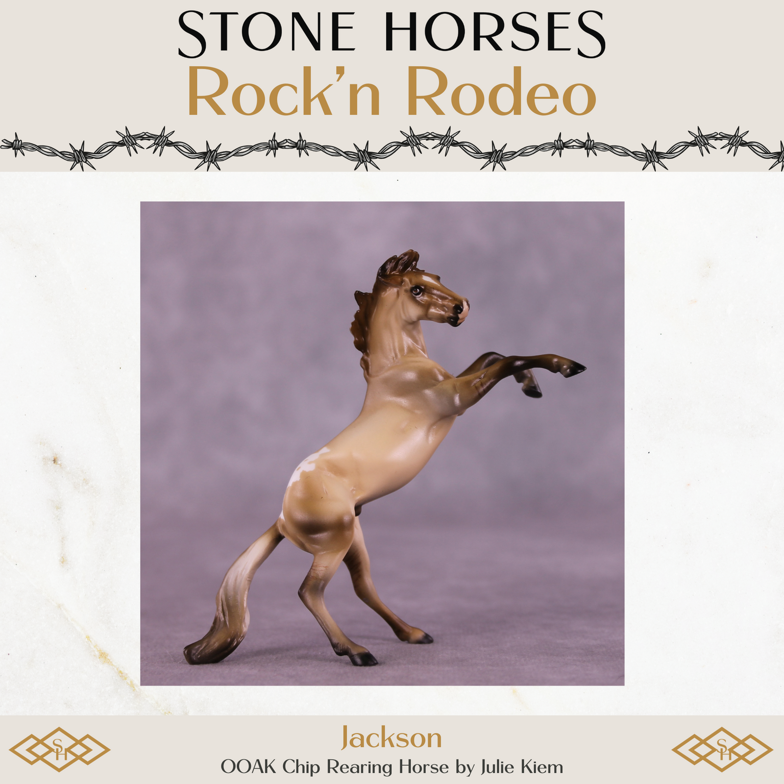 Jackson OOAK Chip Rearing Horse by Julie Keim Special Chip Drop