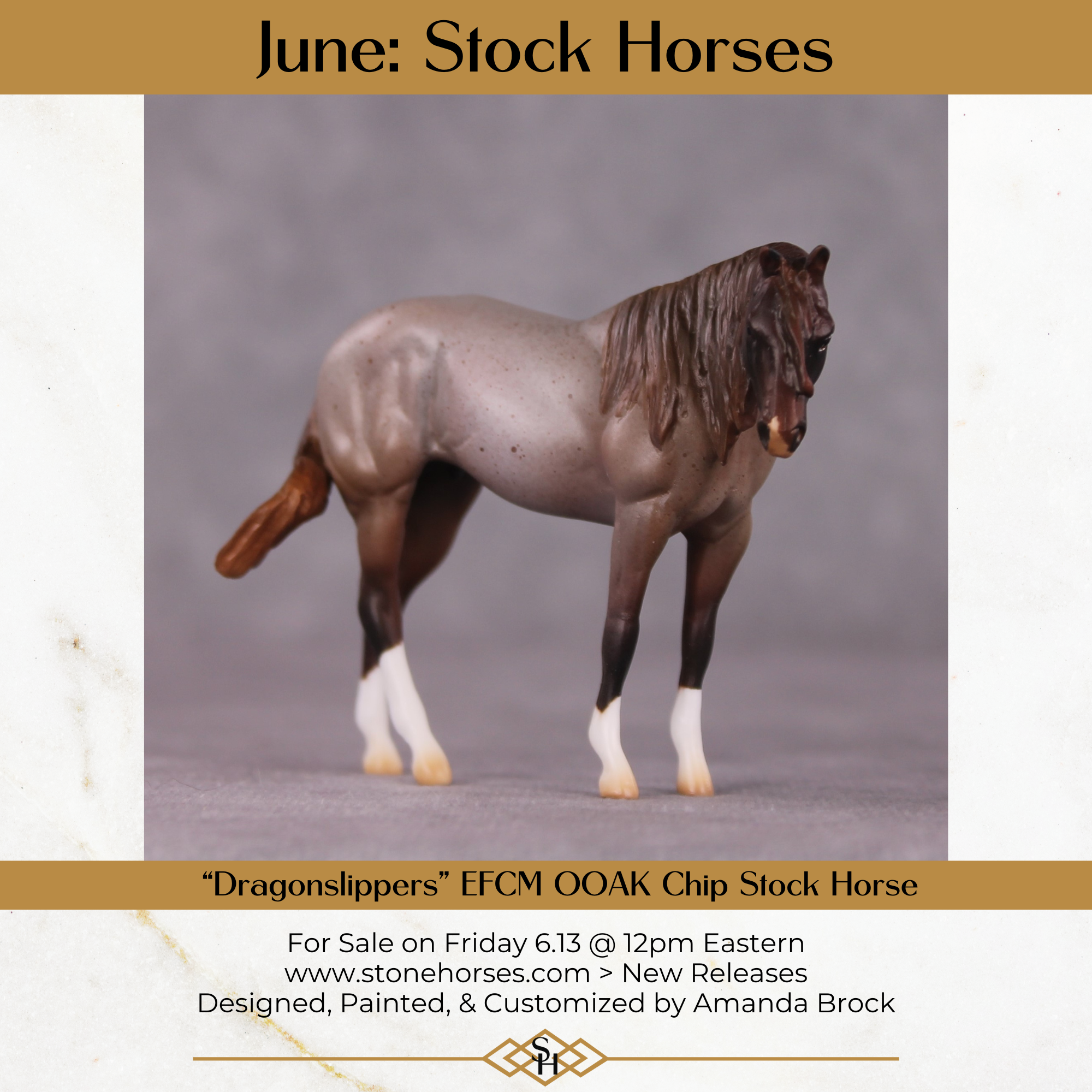 "Dragonslippers" OOAK EFCM Stock Chip By Amanda Brock - June GemStones Series