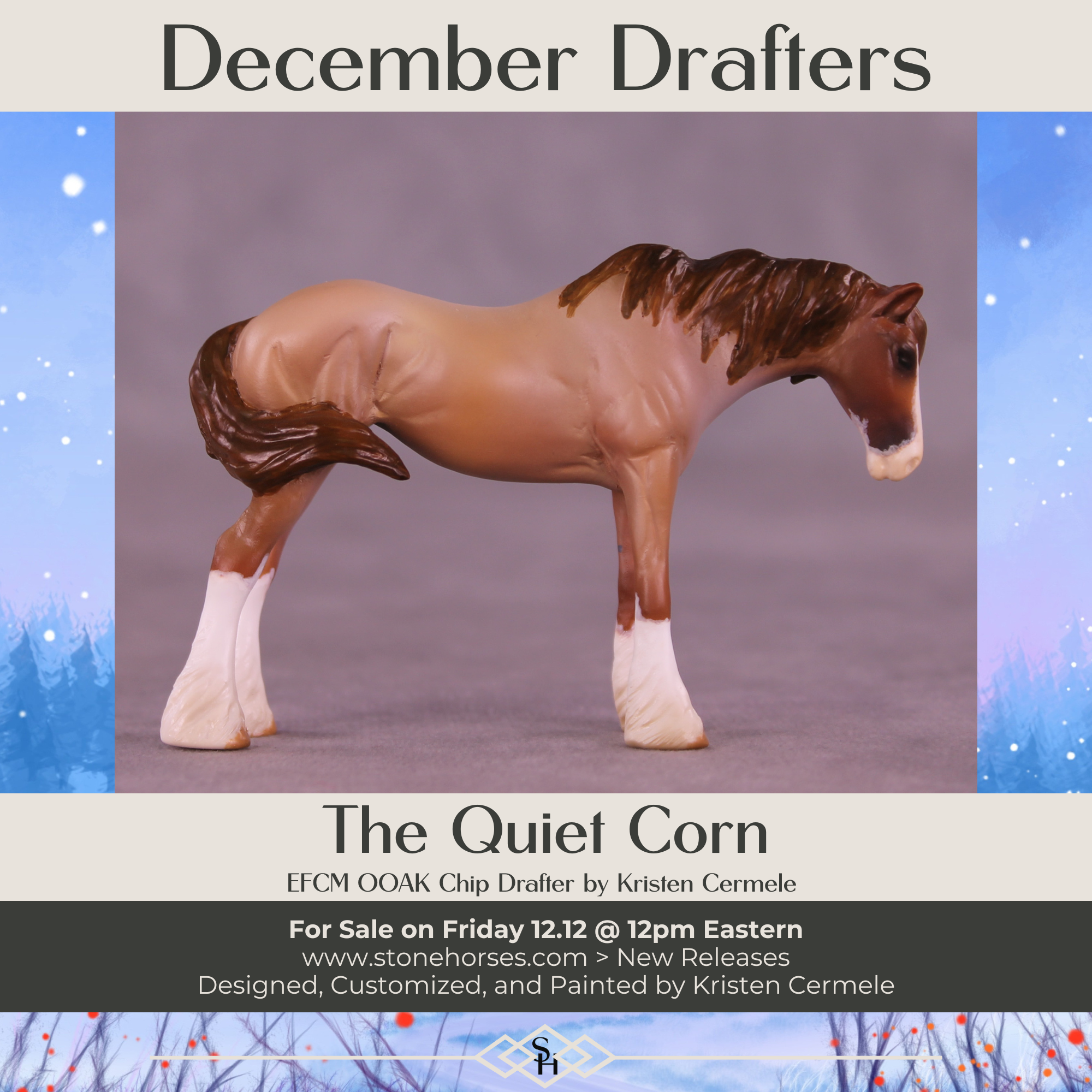 The Quiet Corn OOAK EFCM Chip Standing Drafter by Kristen Cermele GS1225