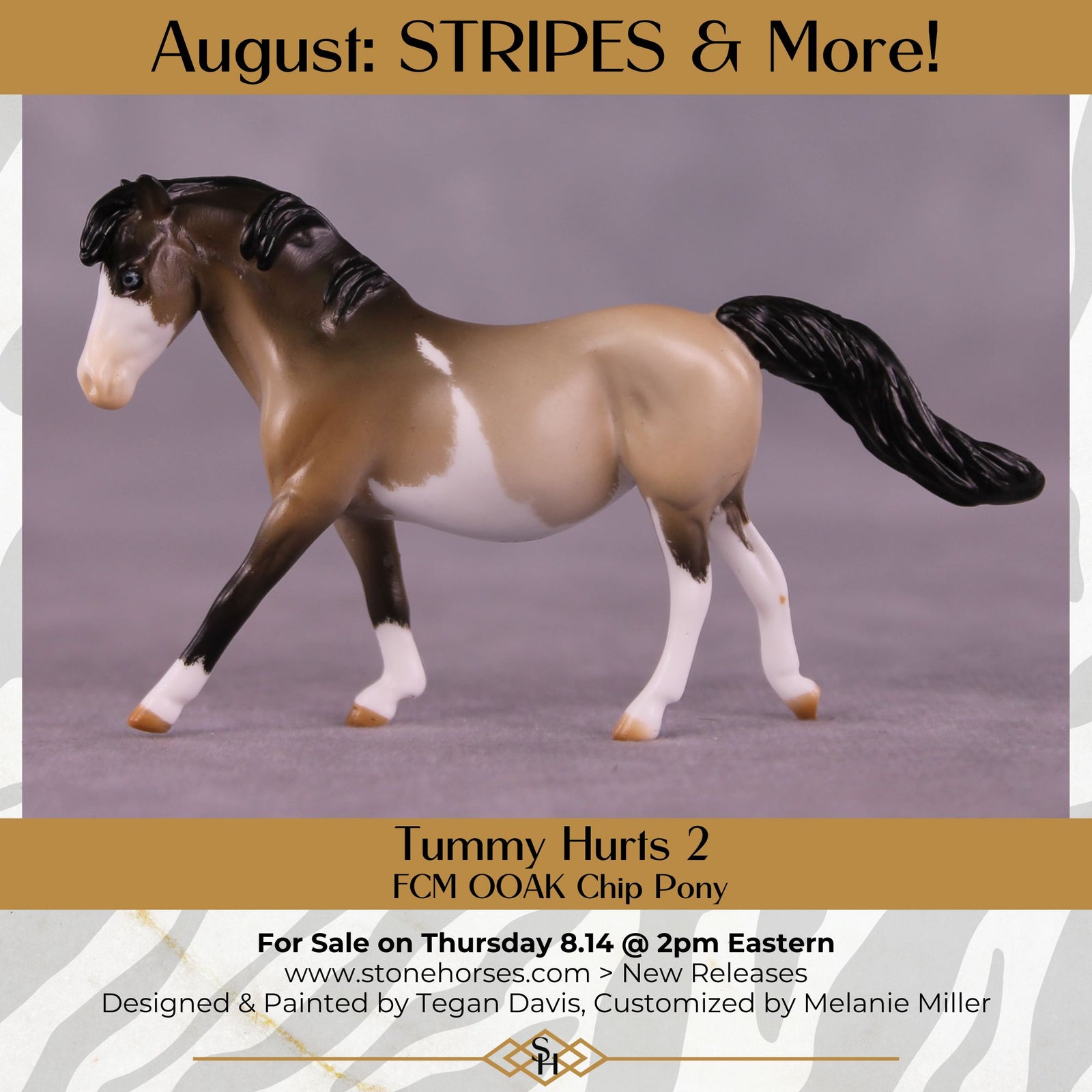 Tummy Hurts 2 OOAK FCM Chip Pony by Tegan Davis GS825