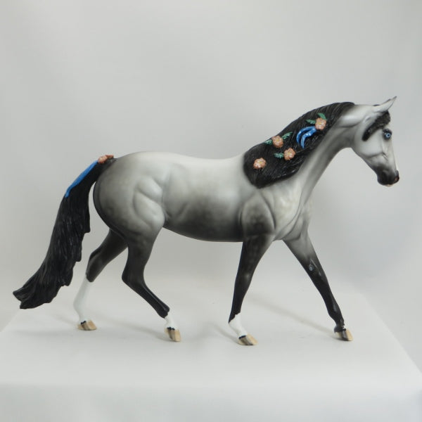 NATURE'S WONDER - OOAK Pony Dapple Gray with Peach Flowers - 5/15