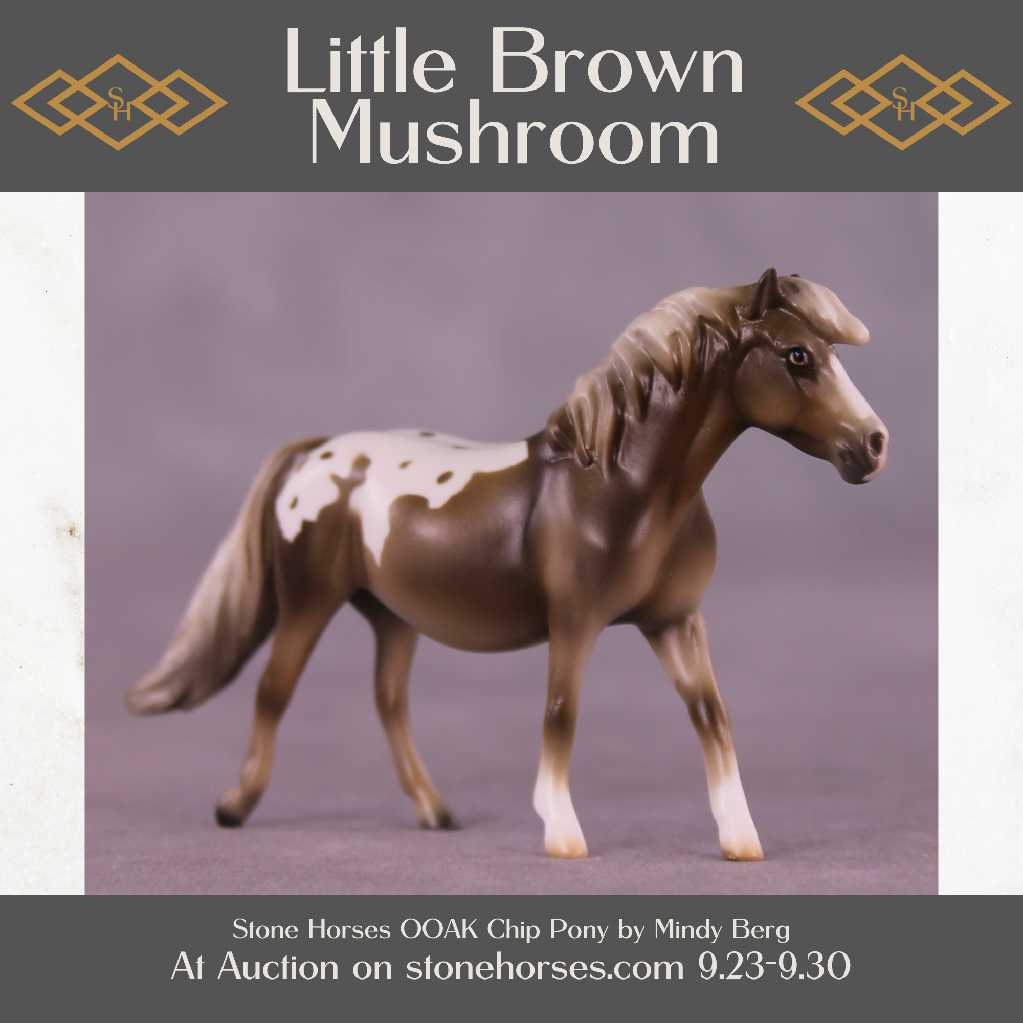 Little Brown Mushroom OOAK Chip Pony by Mindy Berg SS925